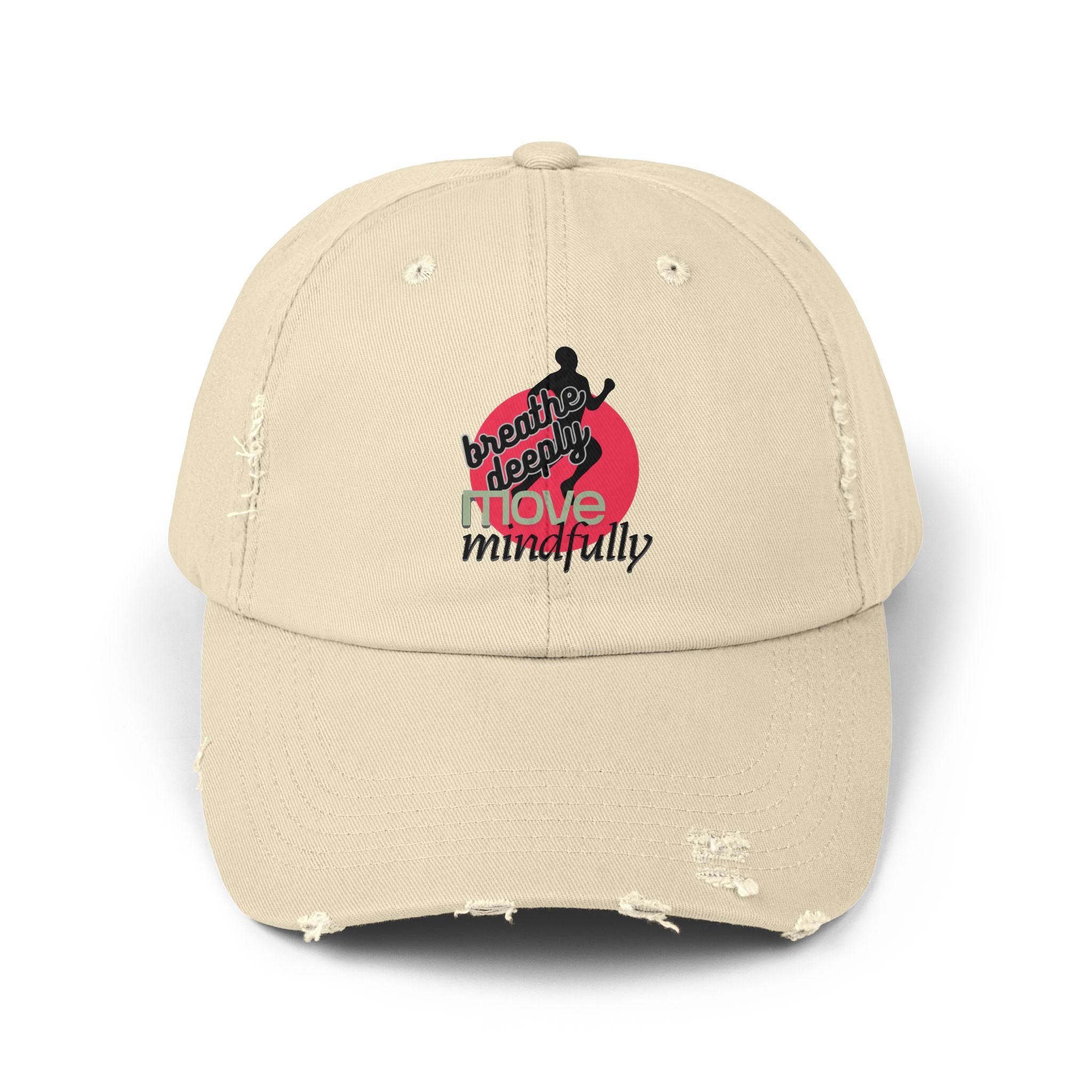 Breathe Deeply, Move Mindfully - Mindful Movement Distressed Cap - One Size