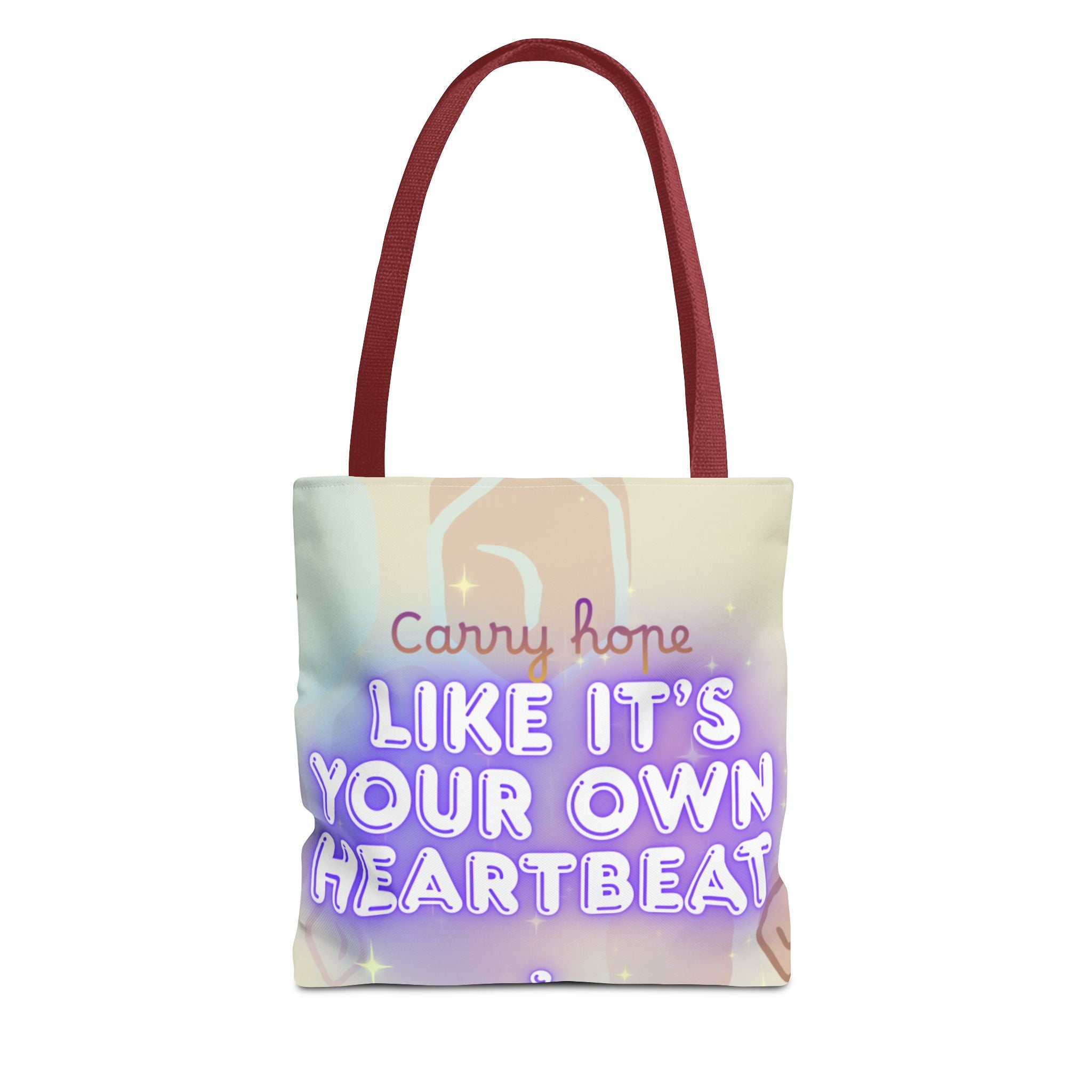 Like It's Your Own Heartbeat - Neon Quote All-Over Print Tote Bag