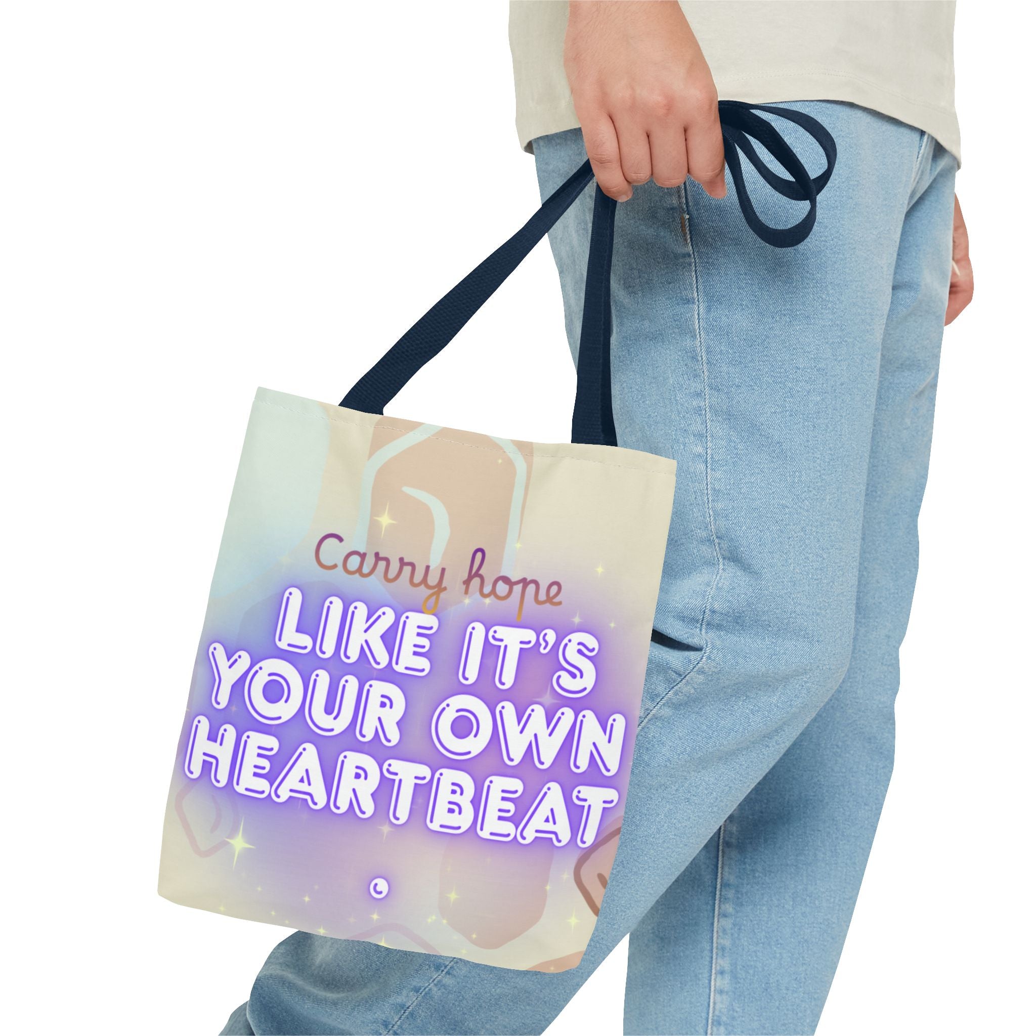 Like It's Your Own Heartbeat - Neon Quote All-Over Print Tote Bag