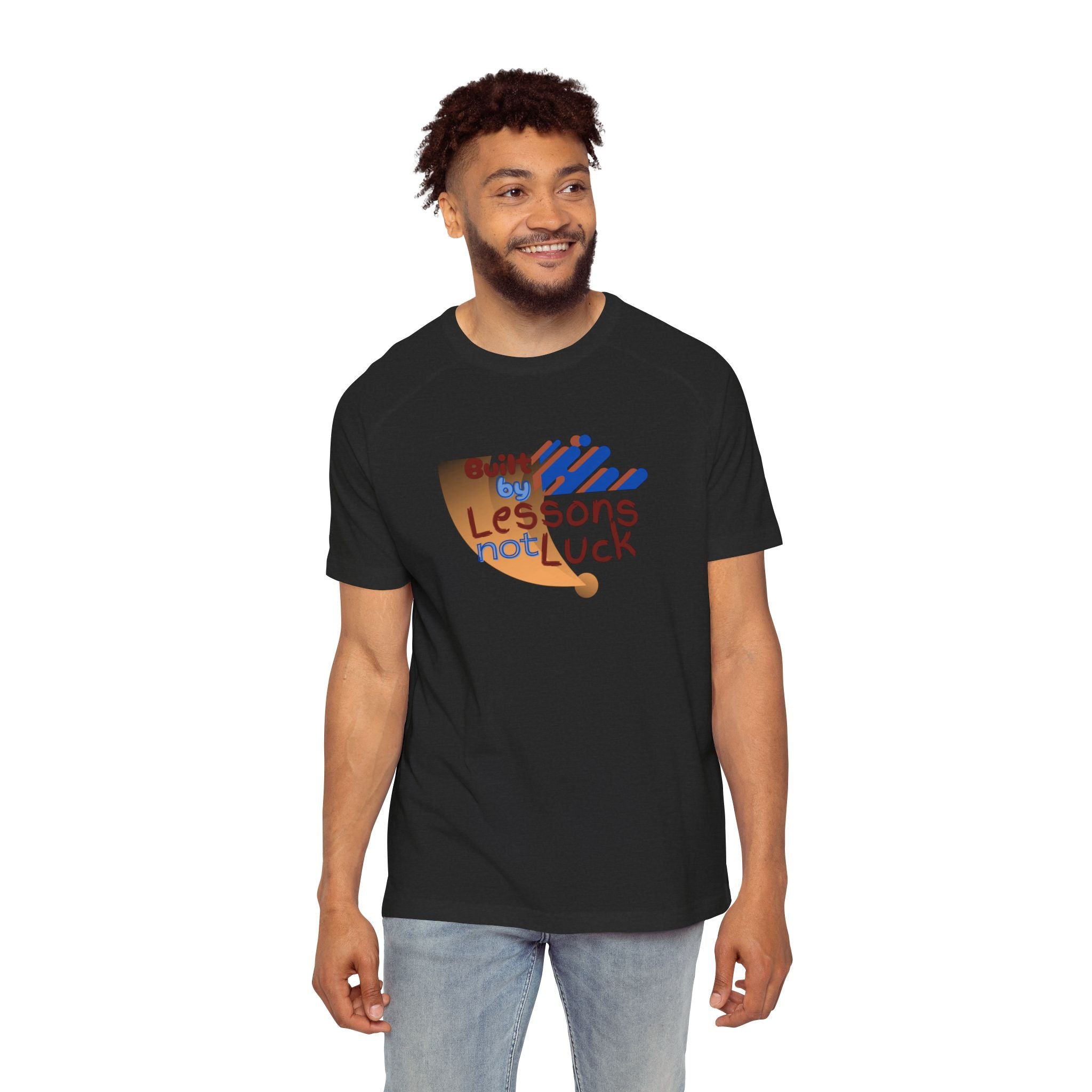 Built By Lessons Not Luck Raglan T-Shirt Motivational Retro Graphic Tee