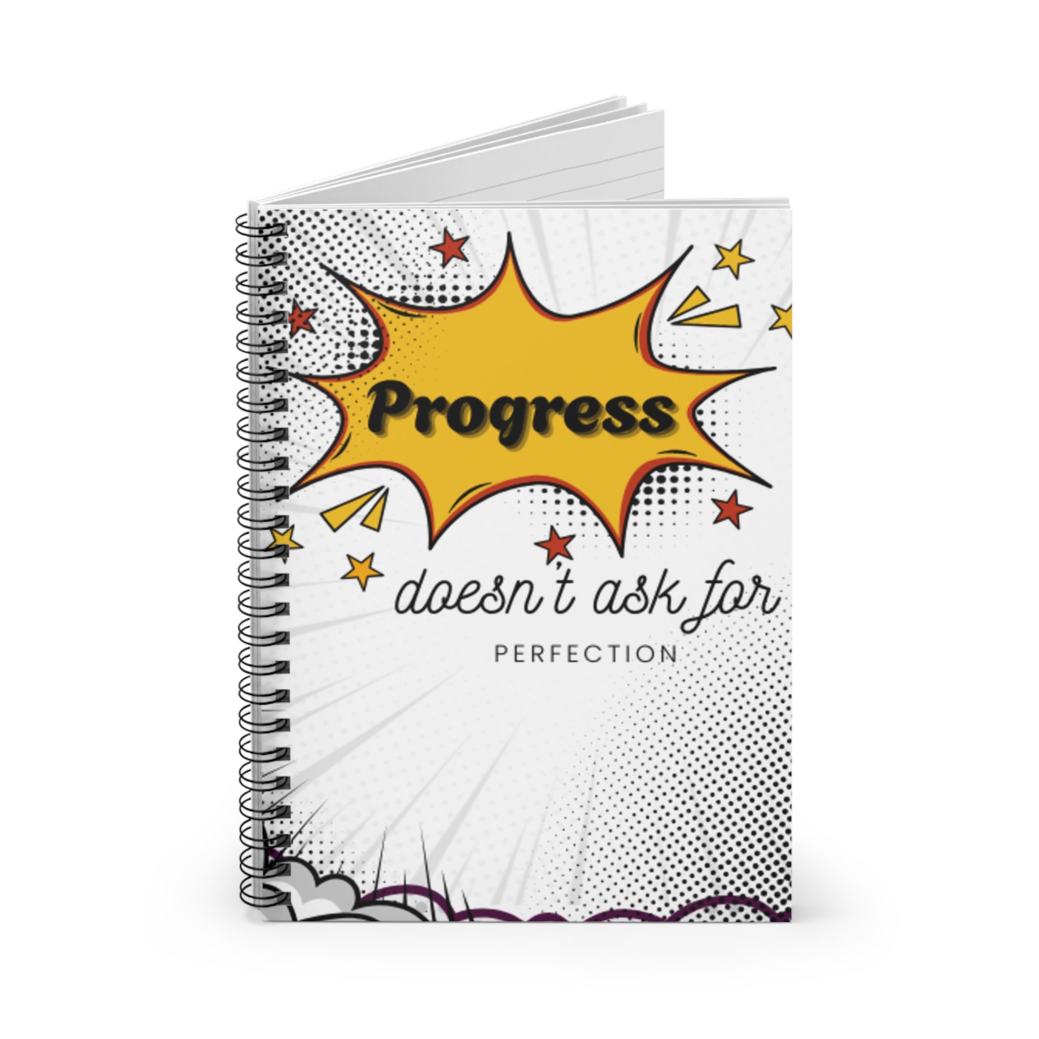 Progress Doesn’t Ask for Perfection – 6"x8" Ruled Spiral Notebook