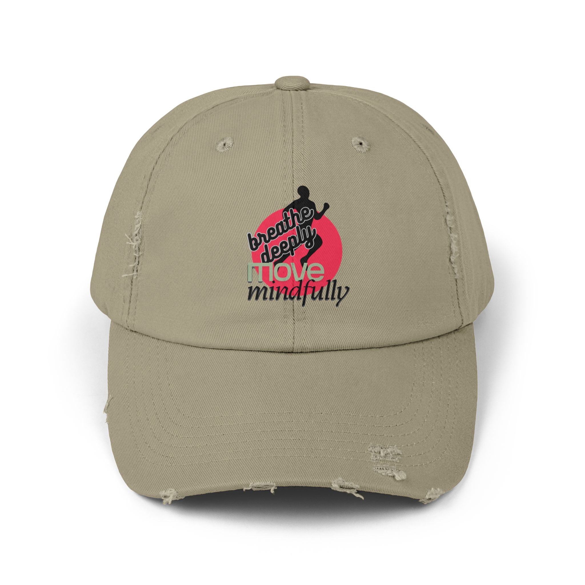 Breathe Deeply, Move Mindfully - Mindful Movement Distressed Cap - One Size