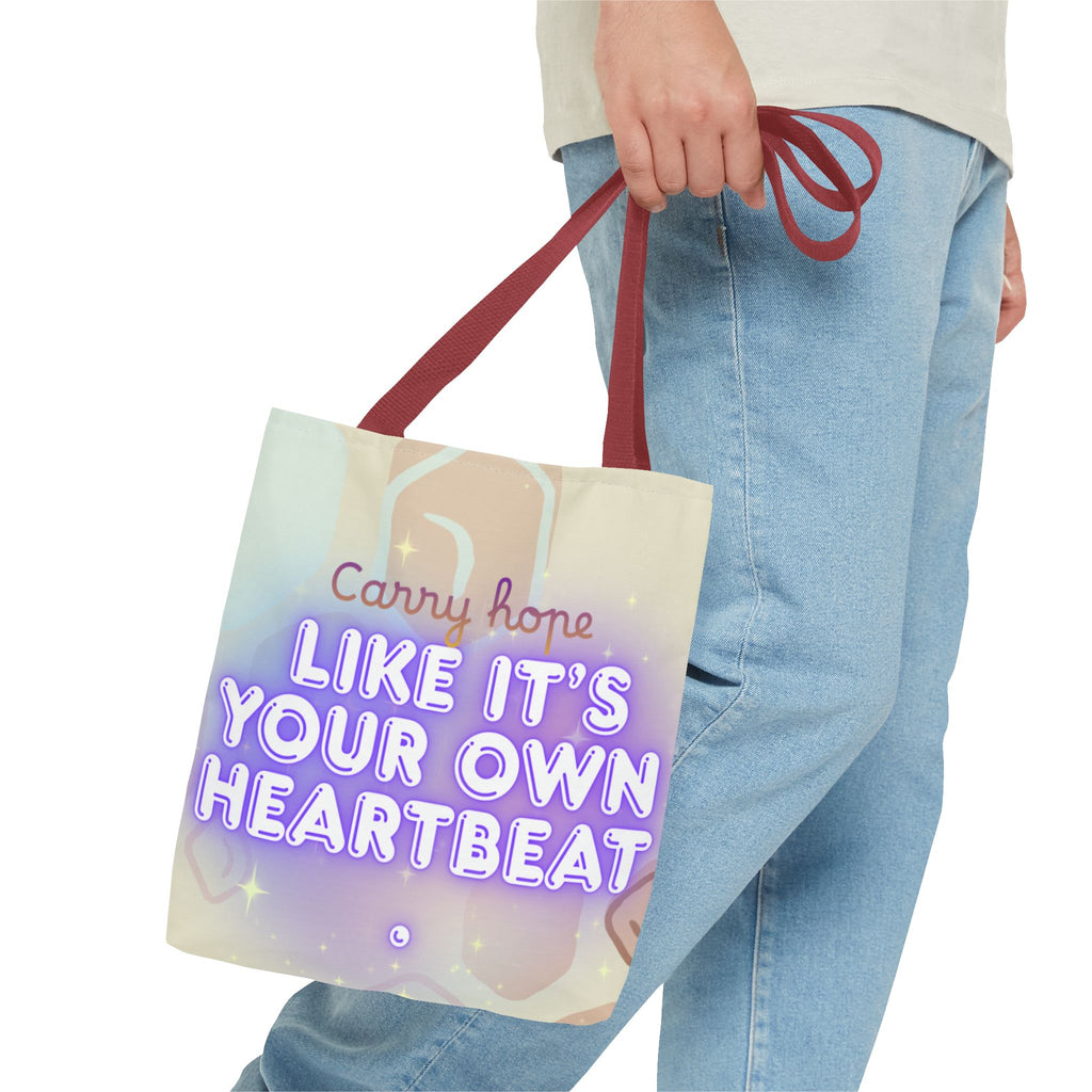 Like It's Your Own Heartbeat - Neon Quote All-Over Print Tote Bag