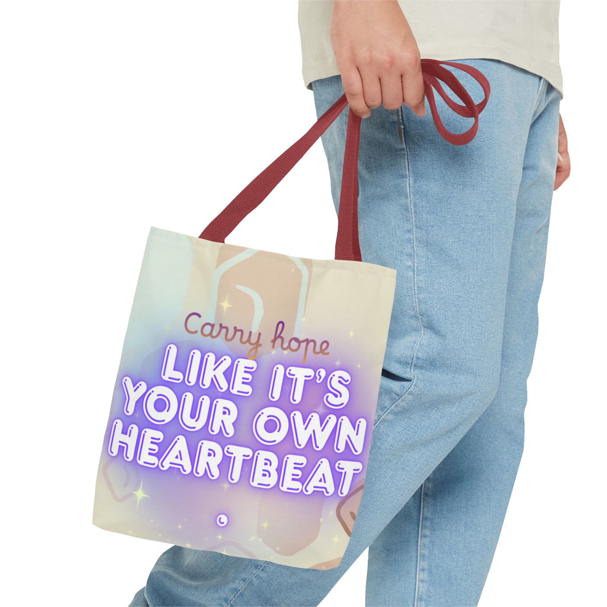 Like It's Your Own Heartbeat - Neon Quote All-Over Print Tote Bag