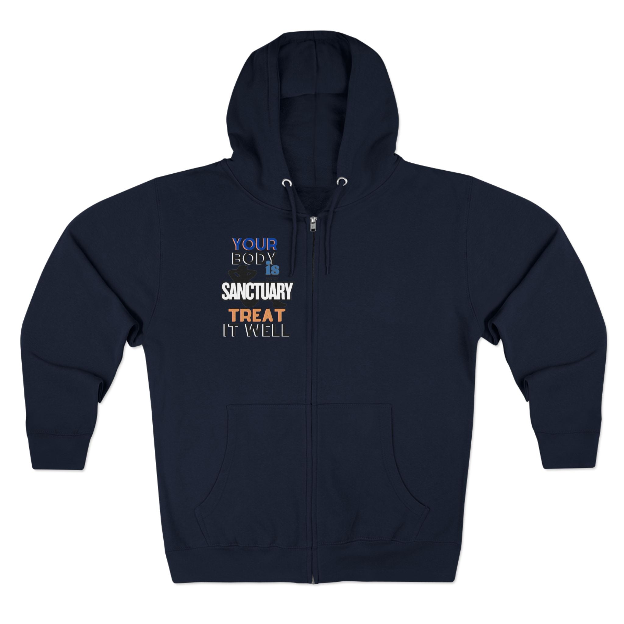 Your Body Is a Sanctuary, Treat It Well Wellness Zip-Up Hoodie