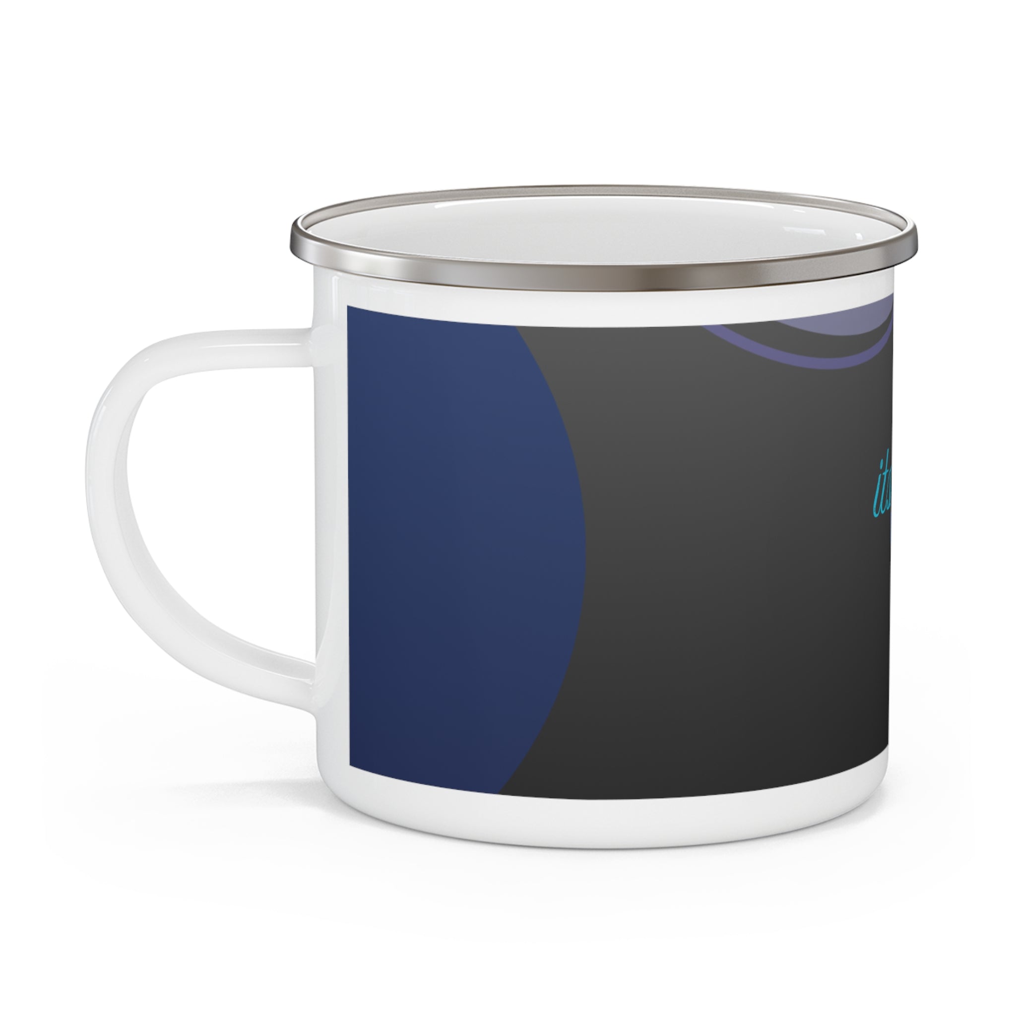 It's Okay I'm Fine Dark Blue Camper Cup Enamel Mug