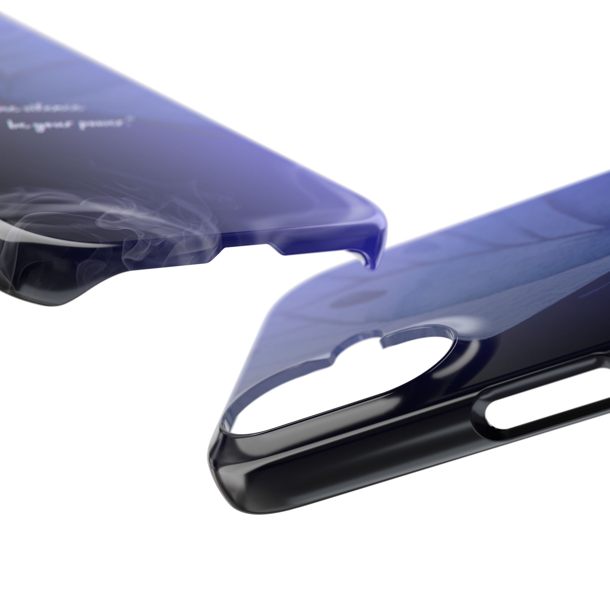 Blue Butterfly Phone Case — "Let the silence be your power" Slim Protective Cover