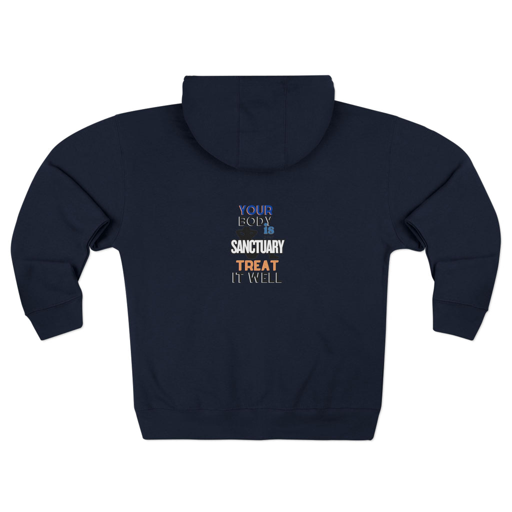 Your Body Is a Sanctuary, Treat It Well Wellness Zip-Up Hoodie