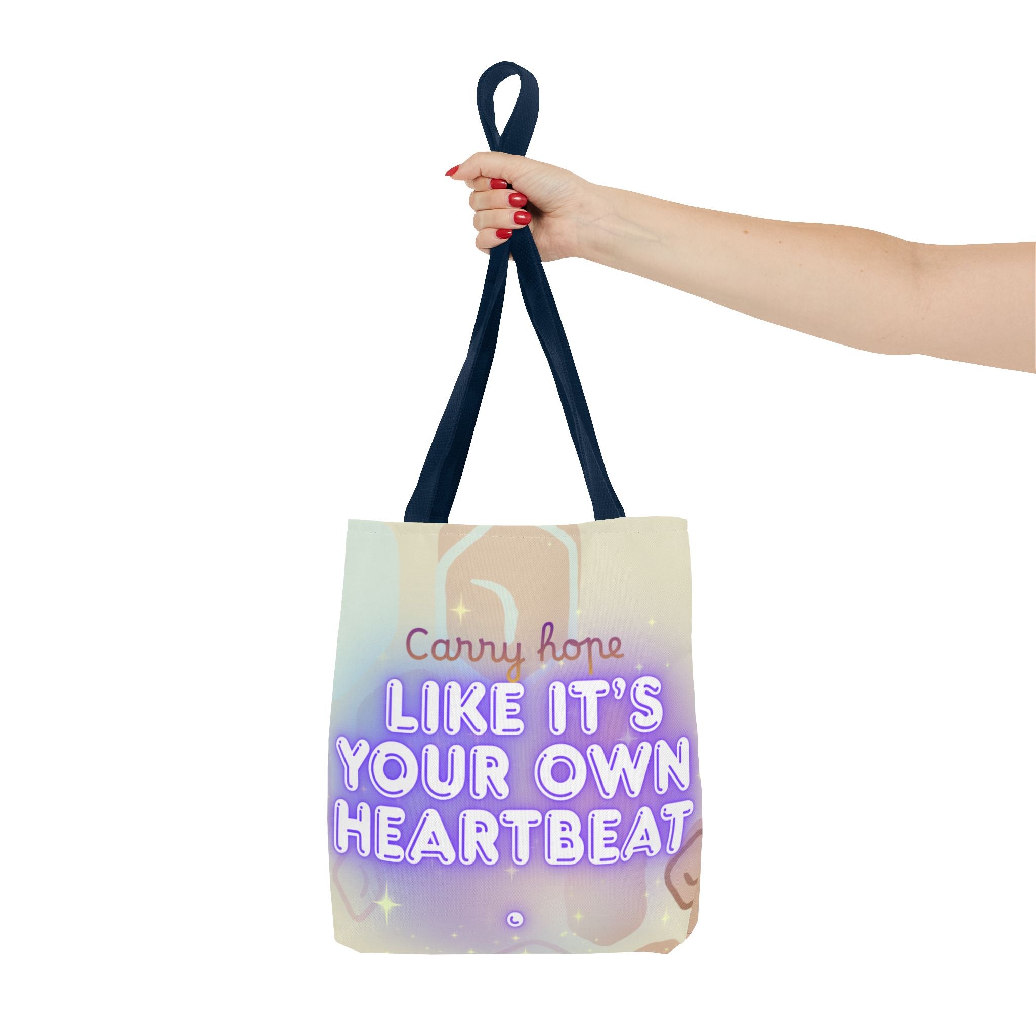 Like It's Your Own Heartbeat - Neon Quote All-Over Print Tote Bag