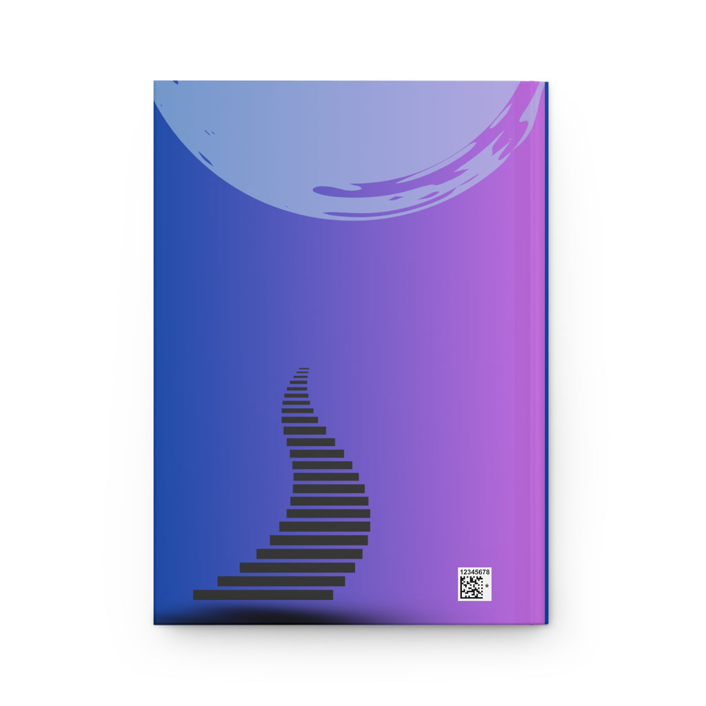 In the Shadows I Build - Inspirational Hardcover Journal Gradient Moon Staircase