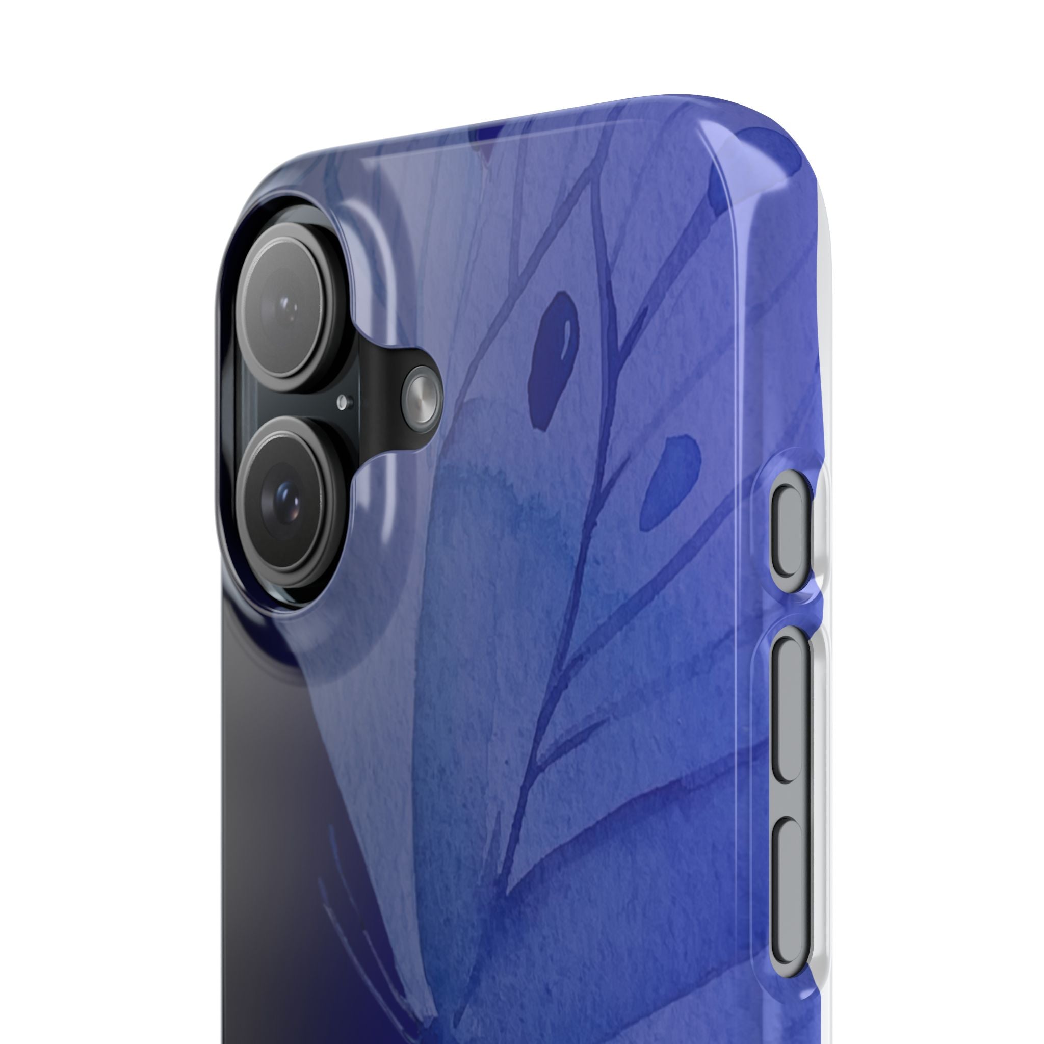 Blue Butterfly Phone Case — "Let the silence be your power" Slim Protective Cover