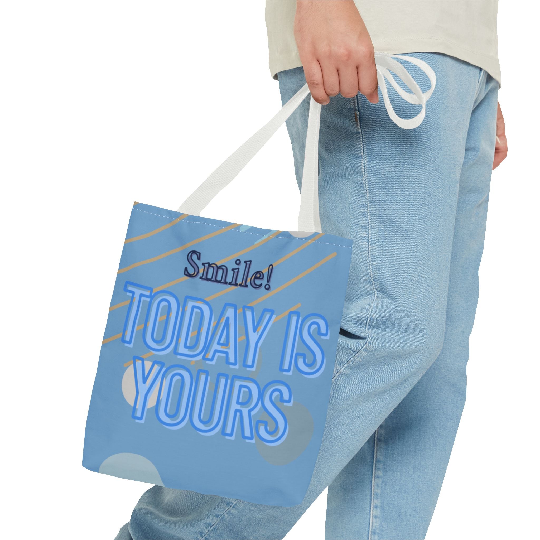Smile Today is Yours - Tote Bag Inspirational Canvas Tote