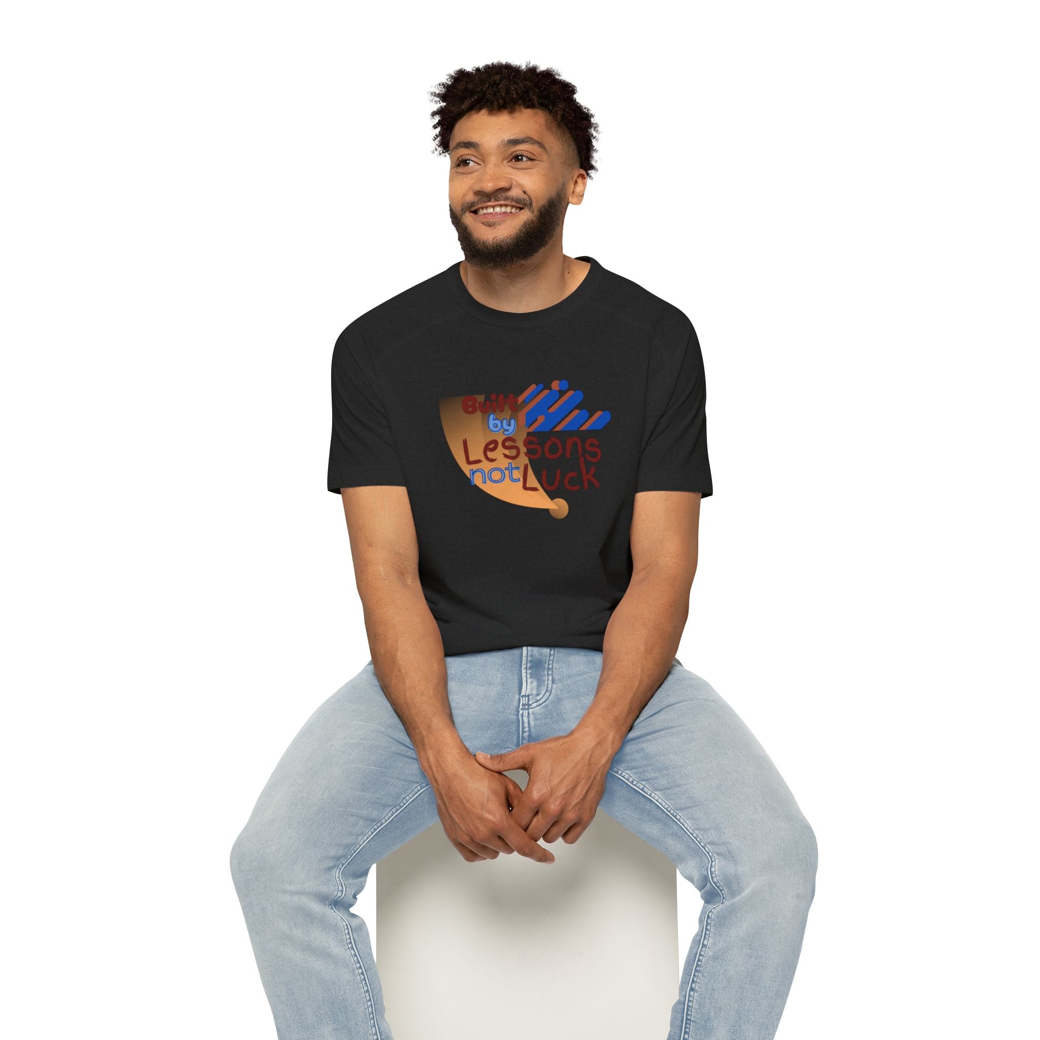 Built By Lessons Not Luck Raglan T-Shirt Motivational Retro Graphic Tee