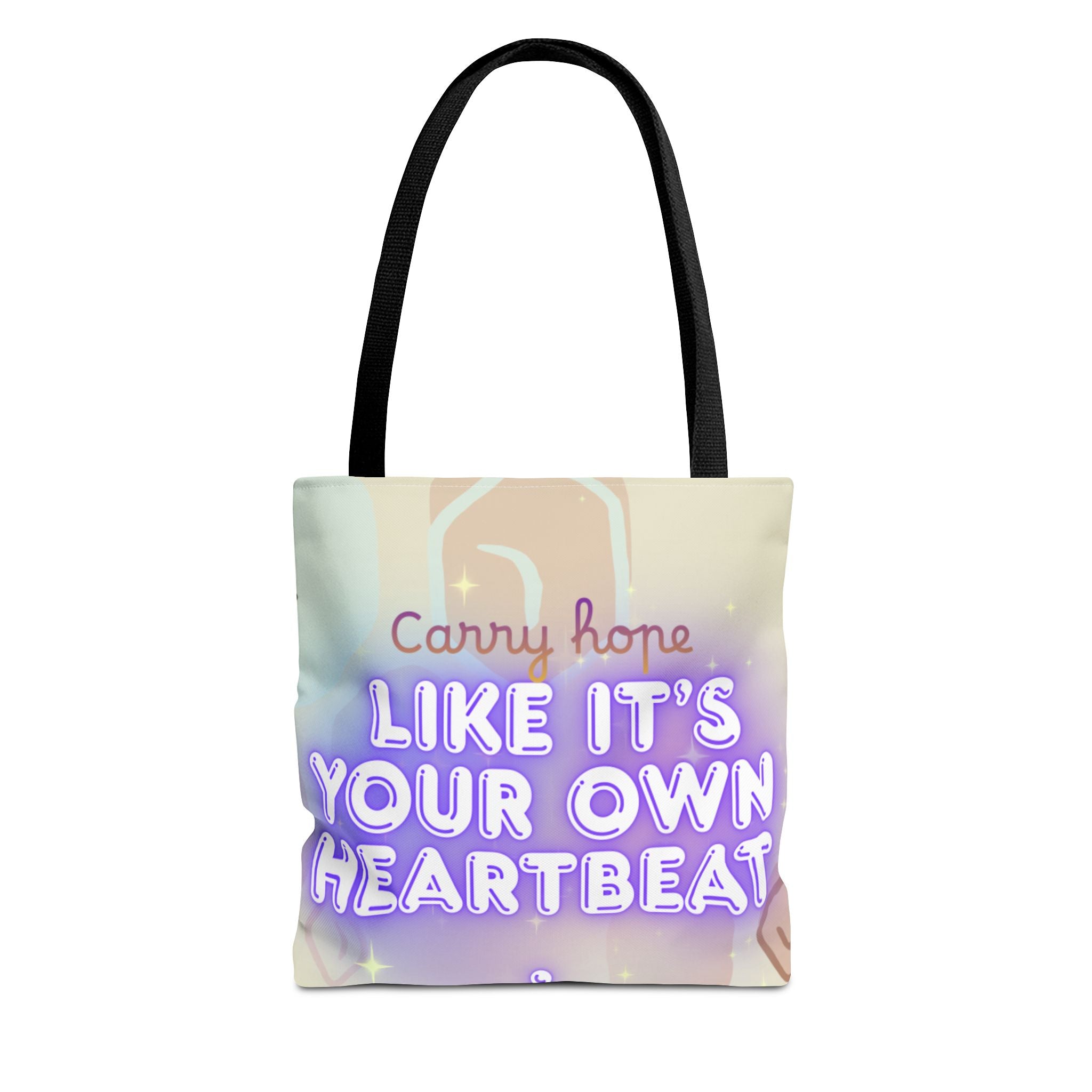 Like It's Your Own Heartbeat - Neon Quote All-Over Print Tote Bag