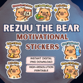 Reezu the Bear Positive 25 Sticker Pack Digital Download PNG Transparent Background