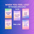Quiet Healing Affirmation Cards 50 Printable Cards for When You Feel Lost