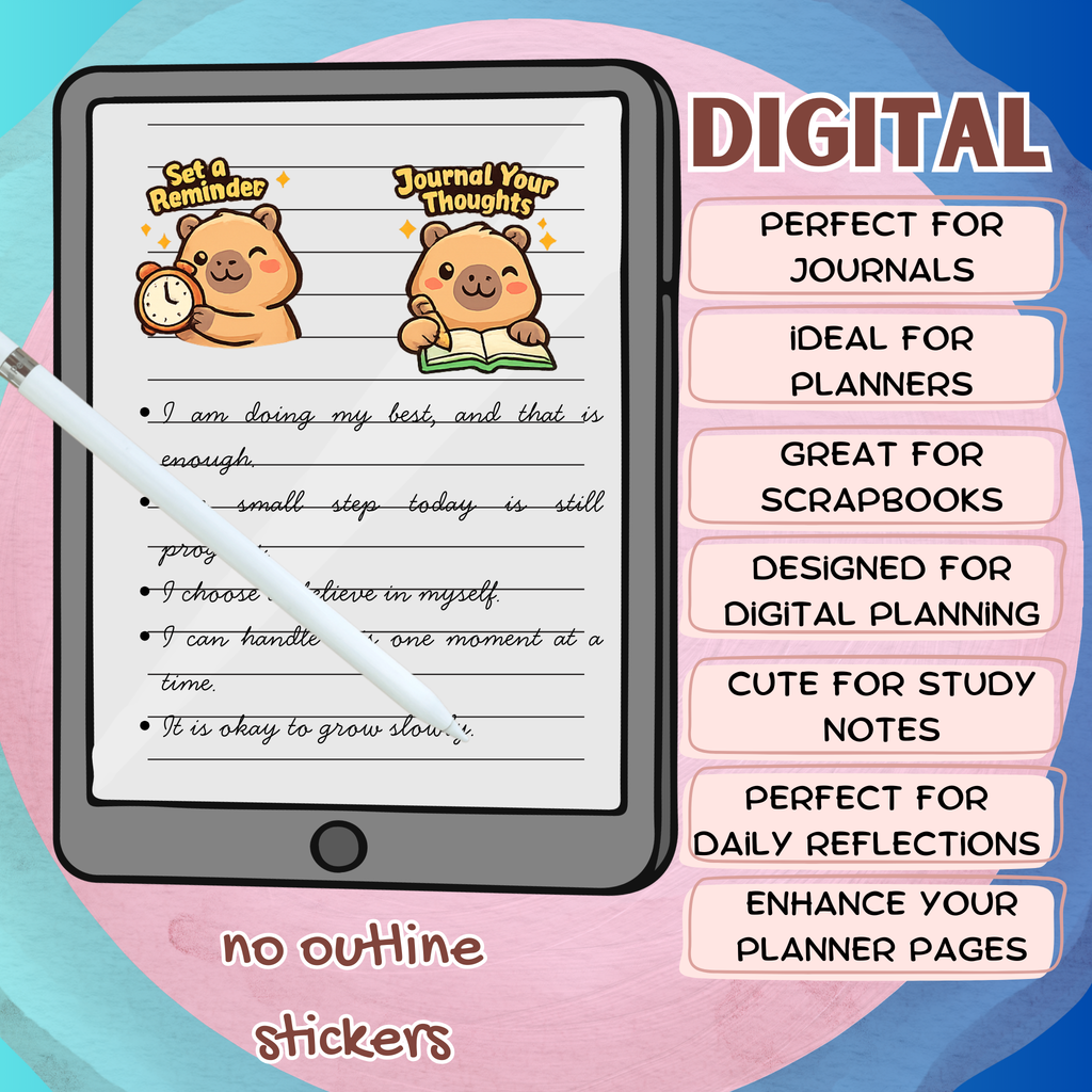 Reezu the Bear Positive 25 Sticker Pack Digital Download PNG Transparent Background