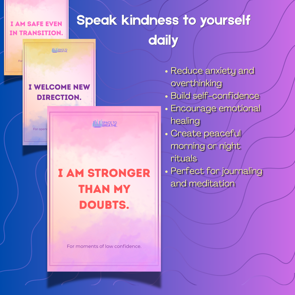 Quiet Healing Affirmation Cards 50 Printable Cards for When You Feel Lost