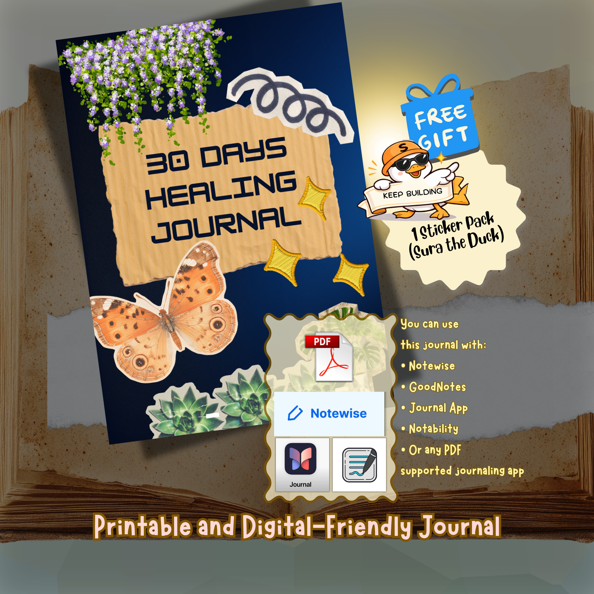 30 Day Healing Journal: A Guided Journey for Emotional Healing, Self Reflection, and Inner Peace