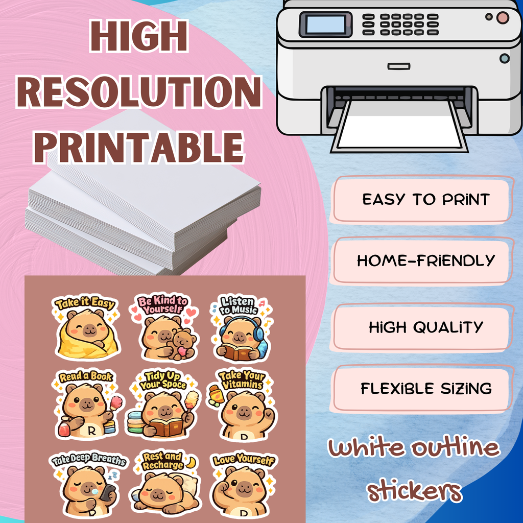 Reezu the Bear Positive 25 Sticker Pack Digital Download PNG Transparent Background