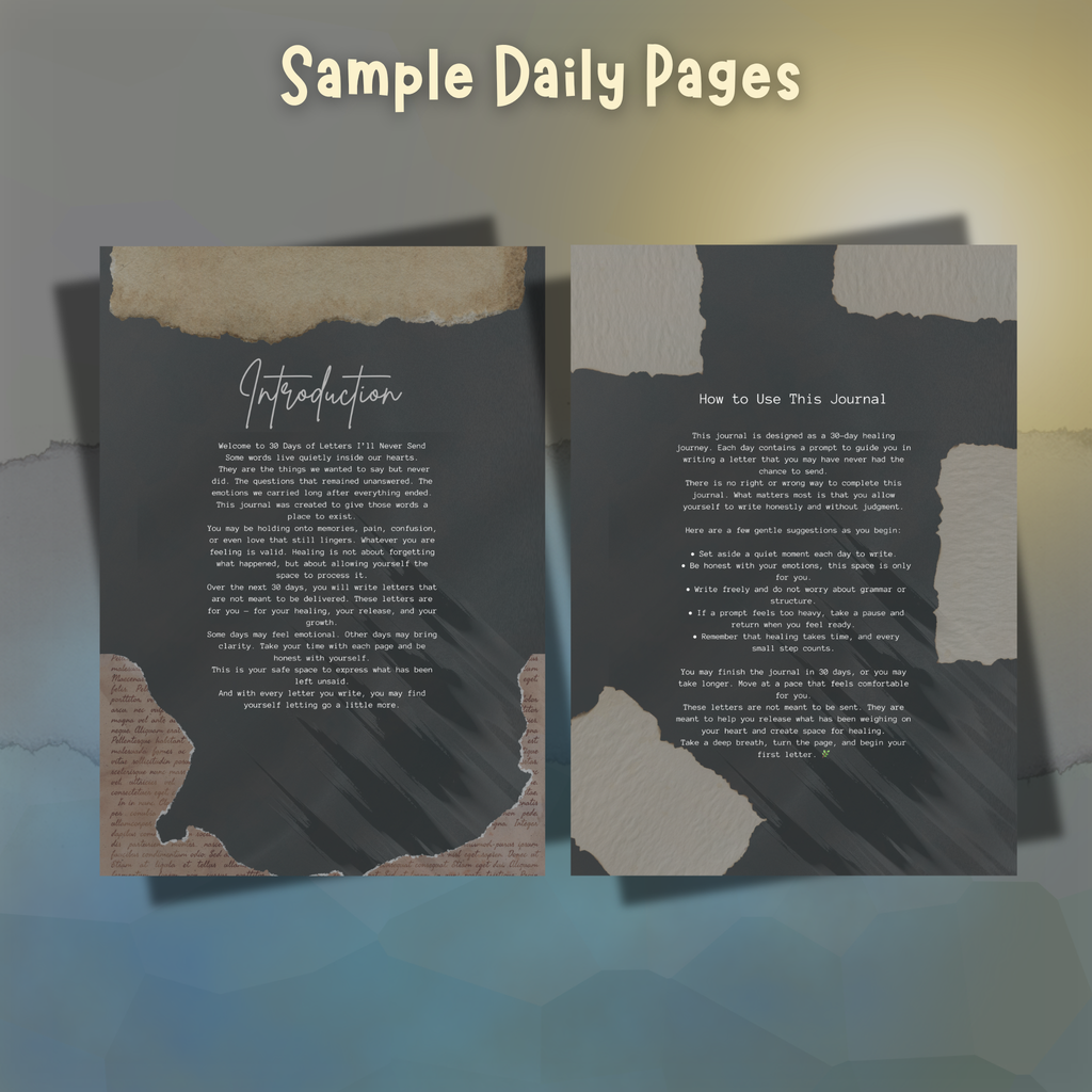 30 Days of Letters I’ll Never Send | Emotional Release & Breakup Healing Journal for Letting Go