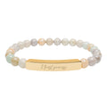 I Trust the Process Engraved Natural Stone Bar Bracelet Stretch Beaded Gold Silver Minimalist Stainless Steel Healing Jewelry