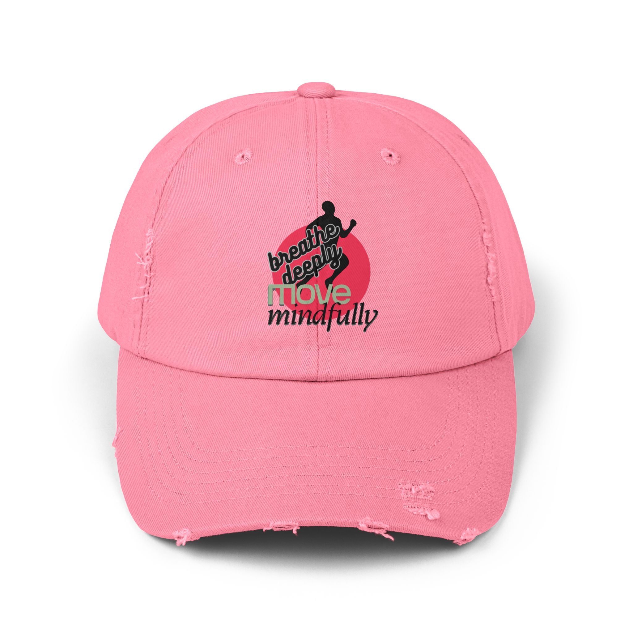 Breathe Deeply, Move Mindfully - Mindful Movement Distressed Cap - One Size