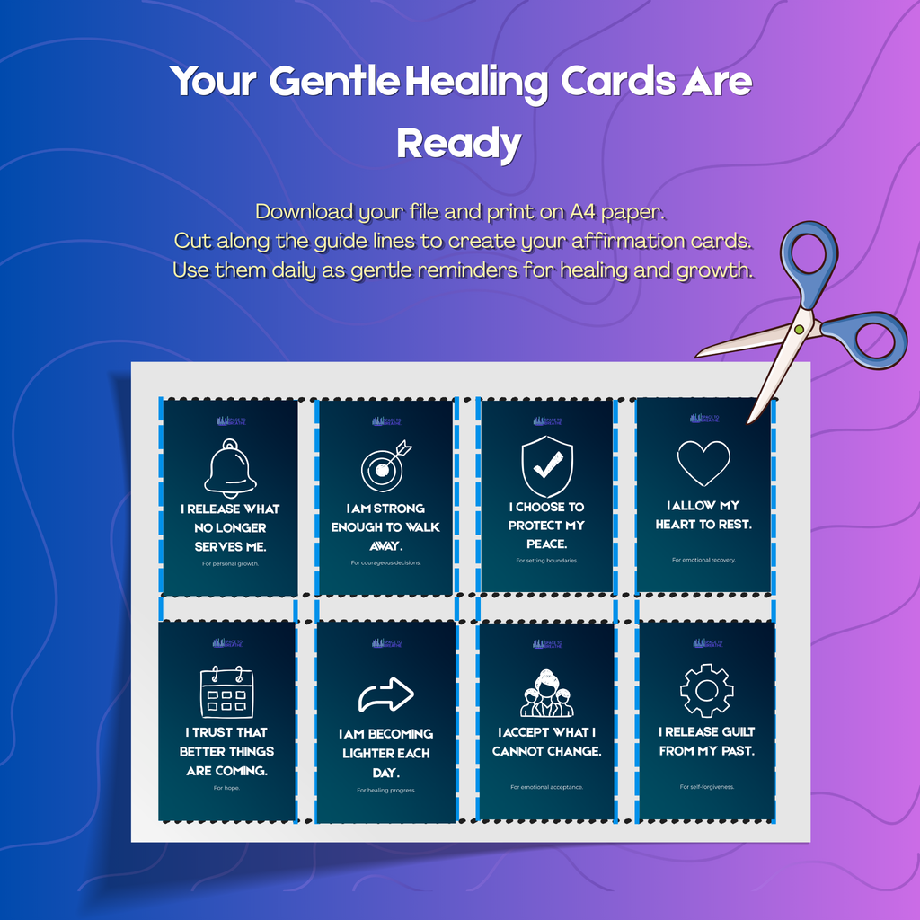 Letting Go & Emotional Freedom Affirmation Cards 50 Printable Cards | Healing Mindset Self-Love Digital Download