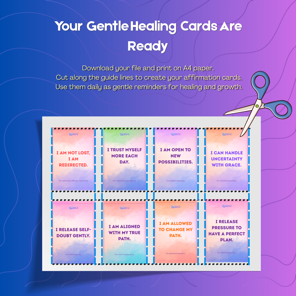 Quiet Healing Affirmation Cards 50 Printable Cards for When You Feel Lost