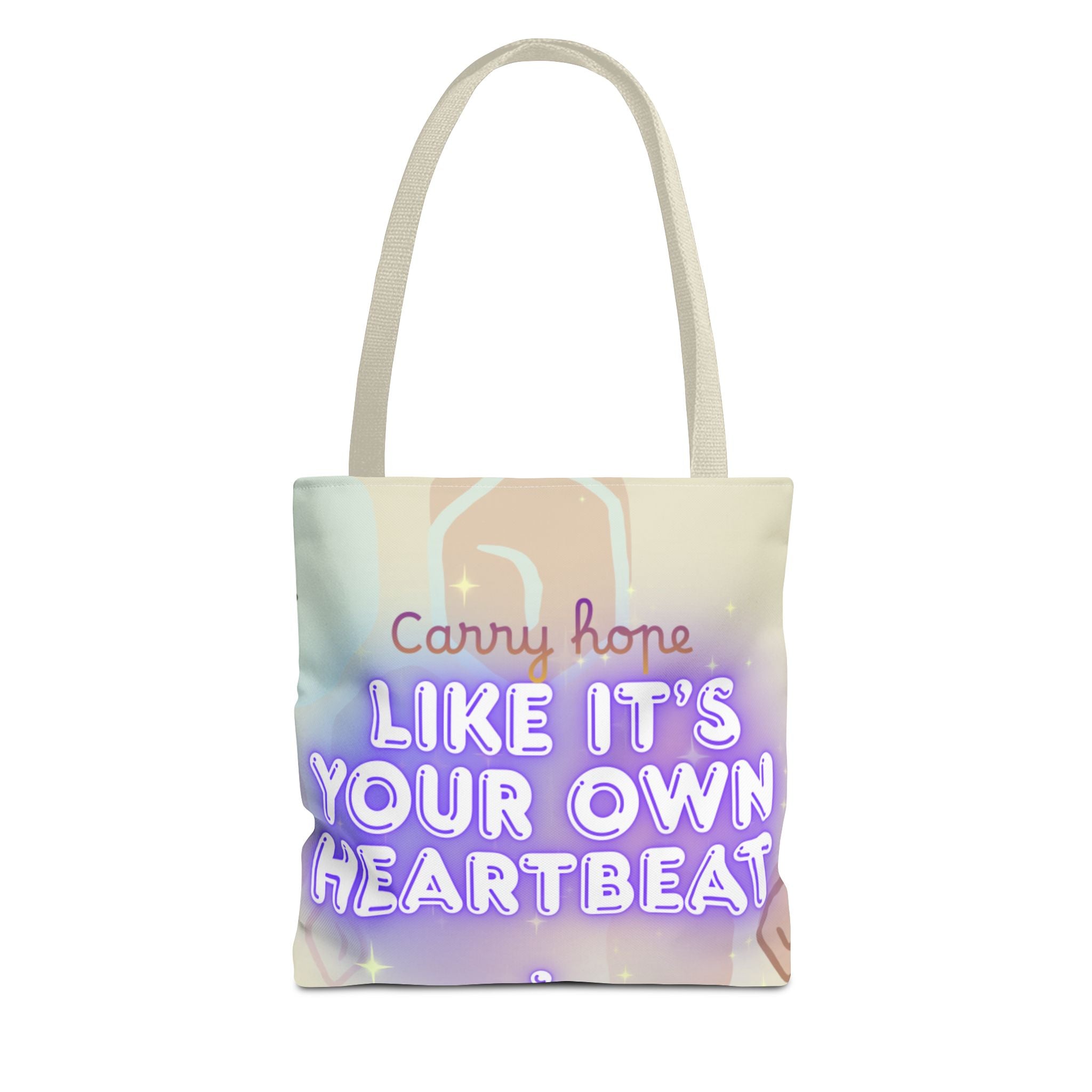 Like It's Your Own Heartbeat - Neon Quote All-Over Print Tote Bag