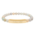 I Release Control Natural Stone Bar Bracelet Stretch Beaded Gold Silver Minimalist Stainless Steel Healing Jewelry