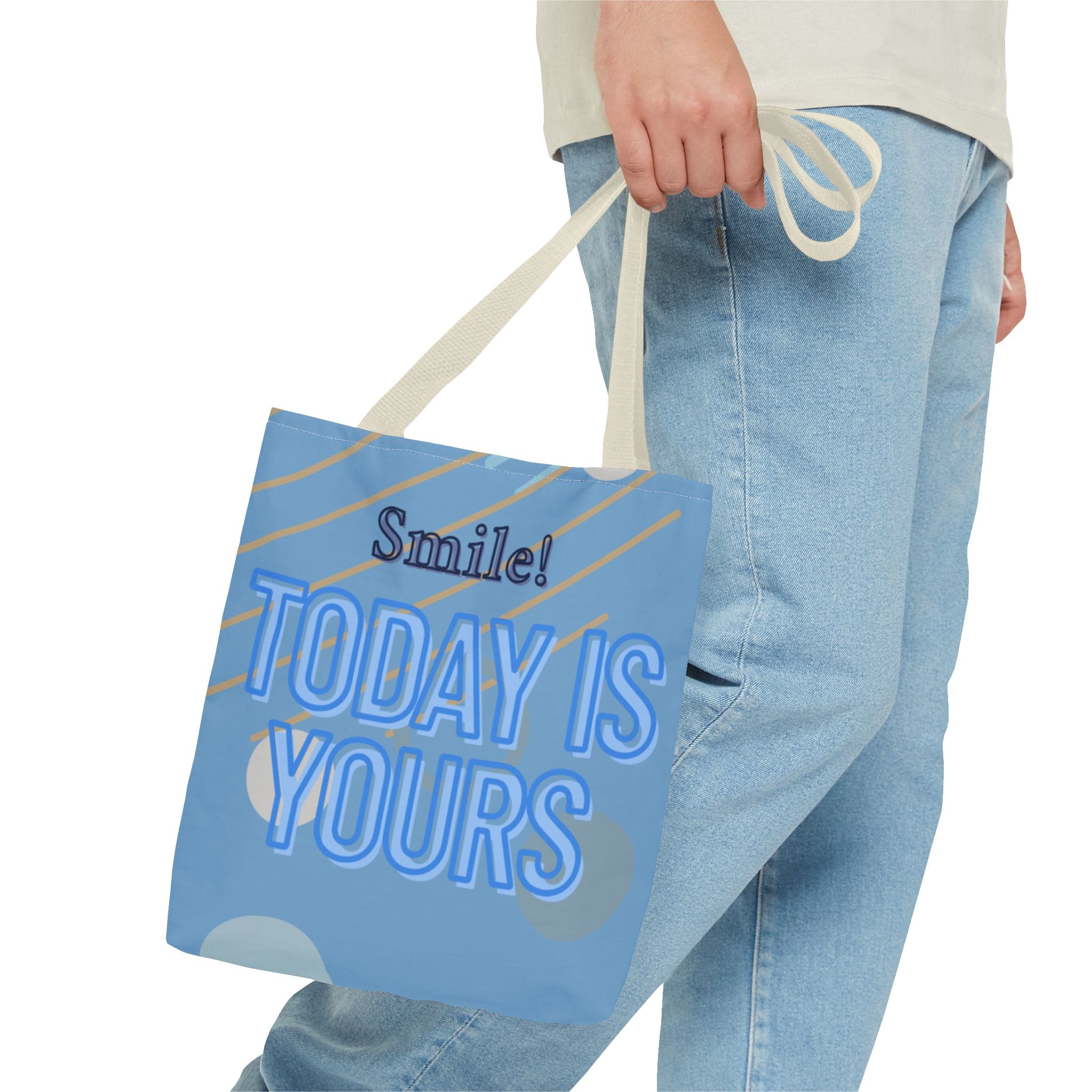 Smile Today is Yours - Tote Bag Inspirational Canvas Tote