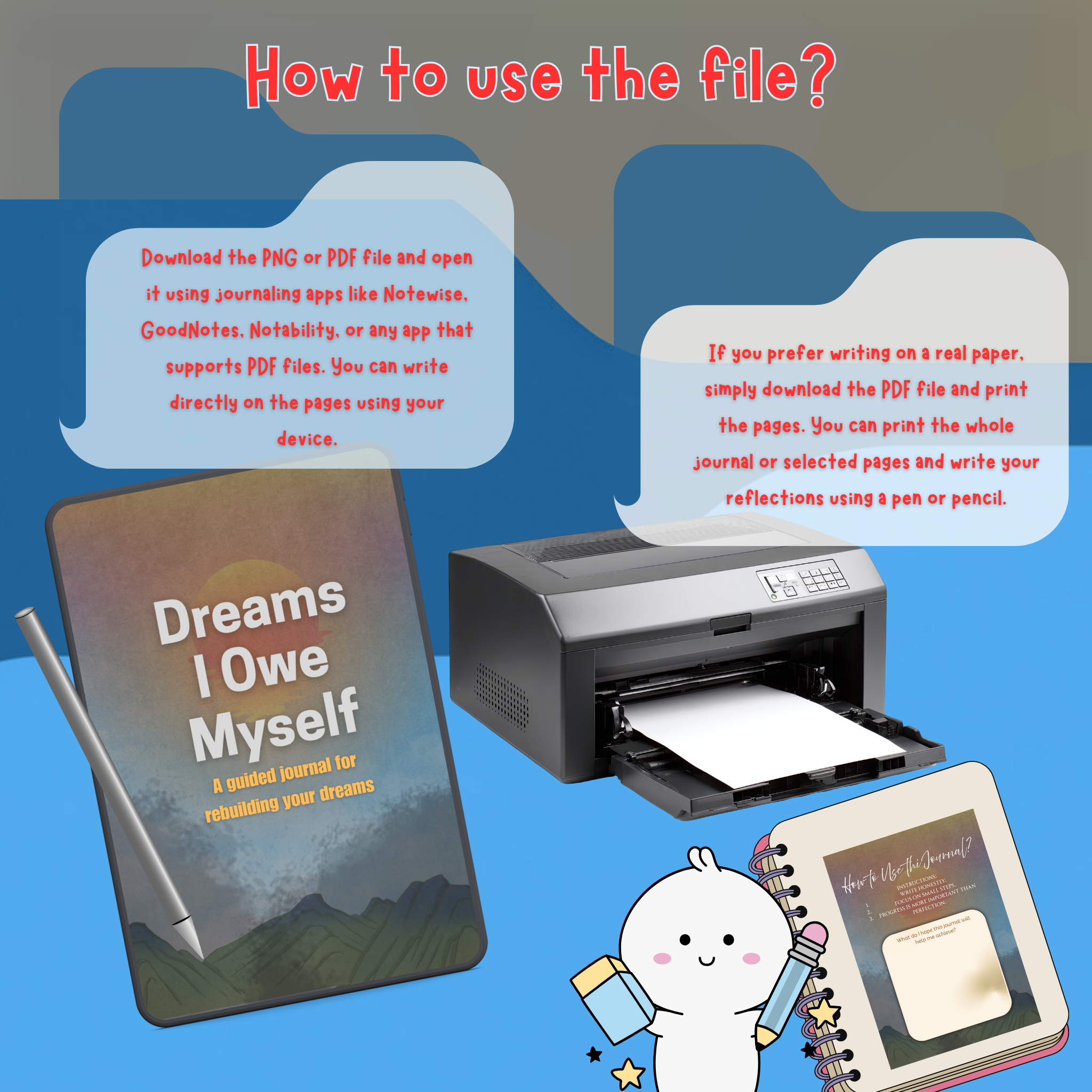 Dreams I Owe Myself Journal | Self Reflection & Personal Growth Guided Journal | Mindset & Goal Setting Workbook