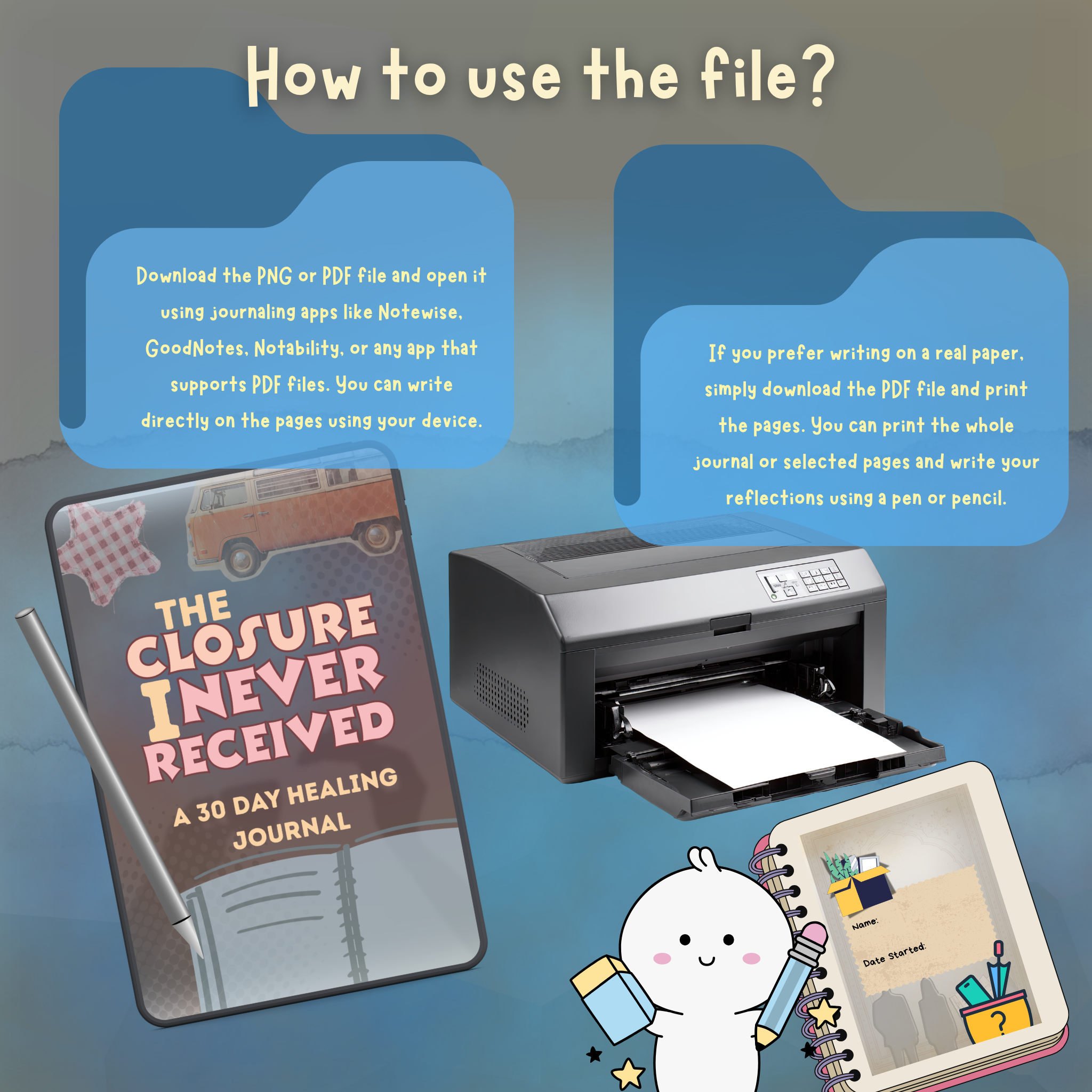 The Closure I Never Received A 30-Day Healing Journal for Letting Go, Finding Peace and Moving Forward Digital Downloads