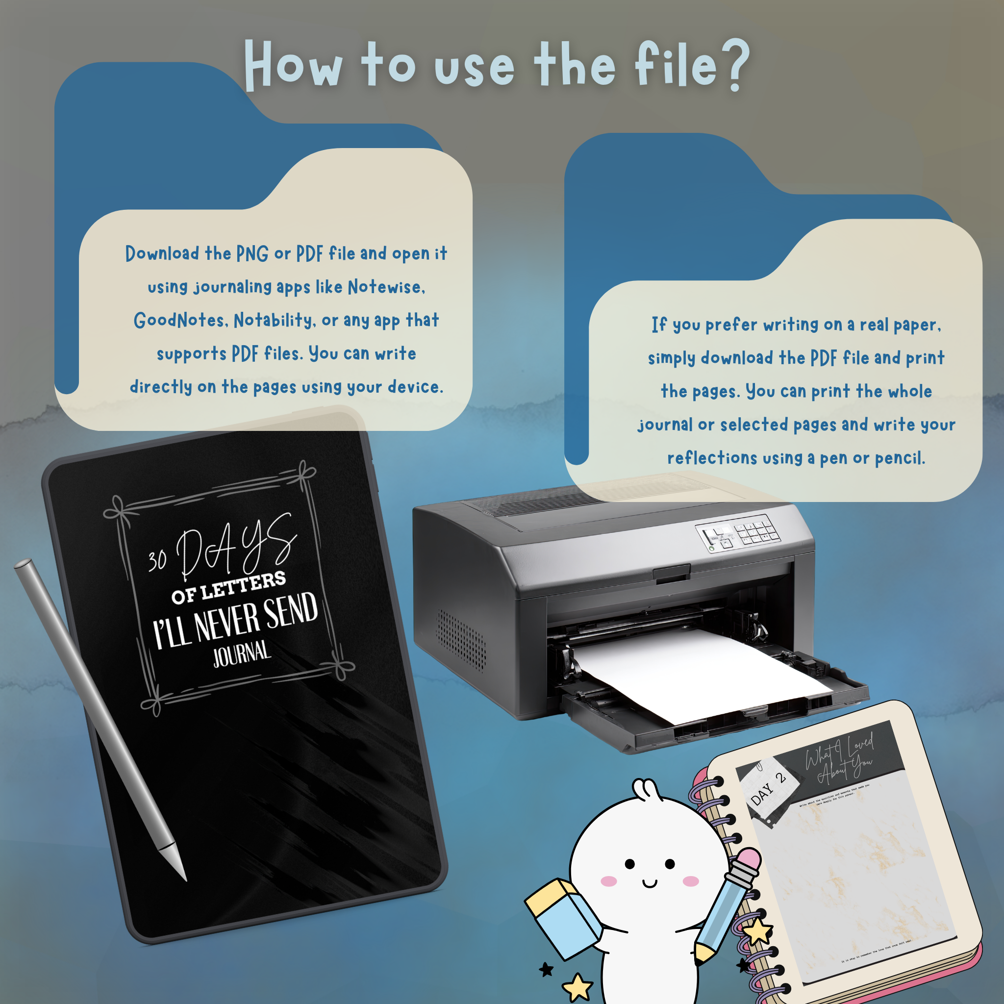 30 Days of Letters I’ll Never Send | Emotional Release & Breakup Healing Journal for Letting Go