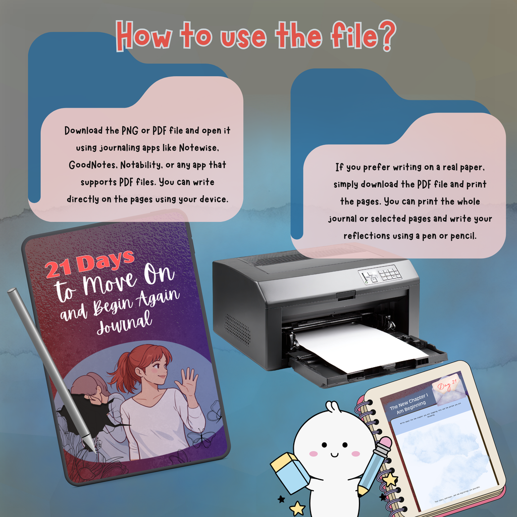 21 Days to Move On and Begin Again | Guided Healing Journal for Letting Go, Self-Love & Emotional Renewal