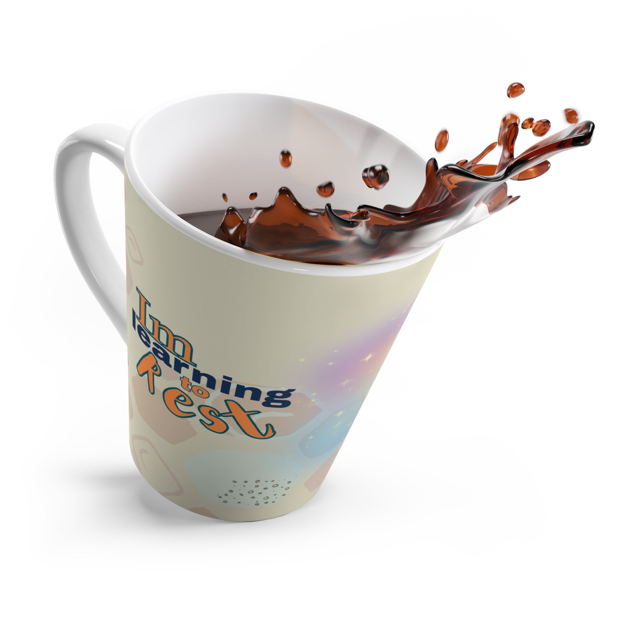 I'm Learning to Rest Inspirational Ceramic Coffee Cup Latte Mug