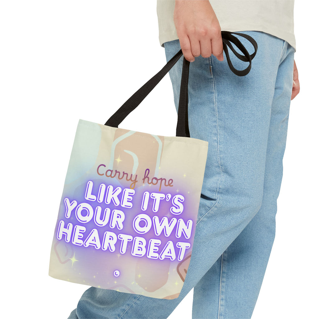 Like It's Your Own Heartbeat - Neon Quote All-Over Print Tote Bag