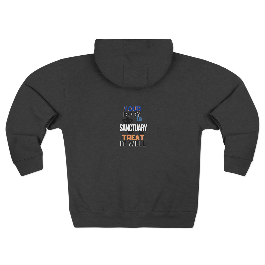 Your Body Is a Sanctuary, Treat It Well Wellness Zip-Up Hoodie